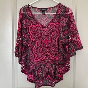 Inc pink and black sheer blouse size Small. Great condition